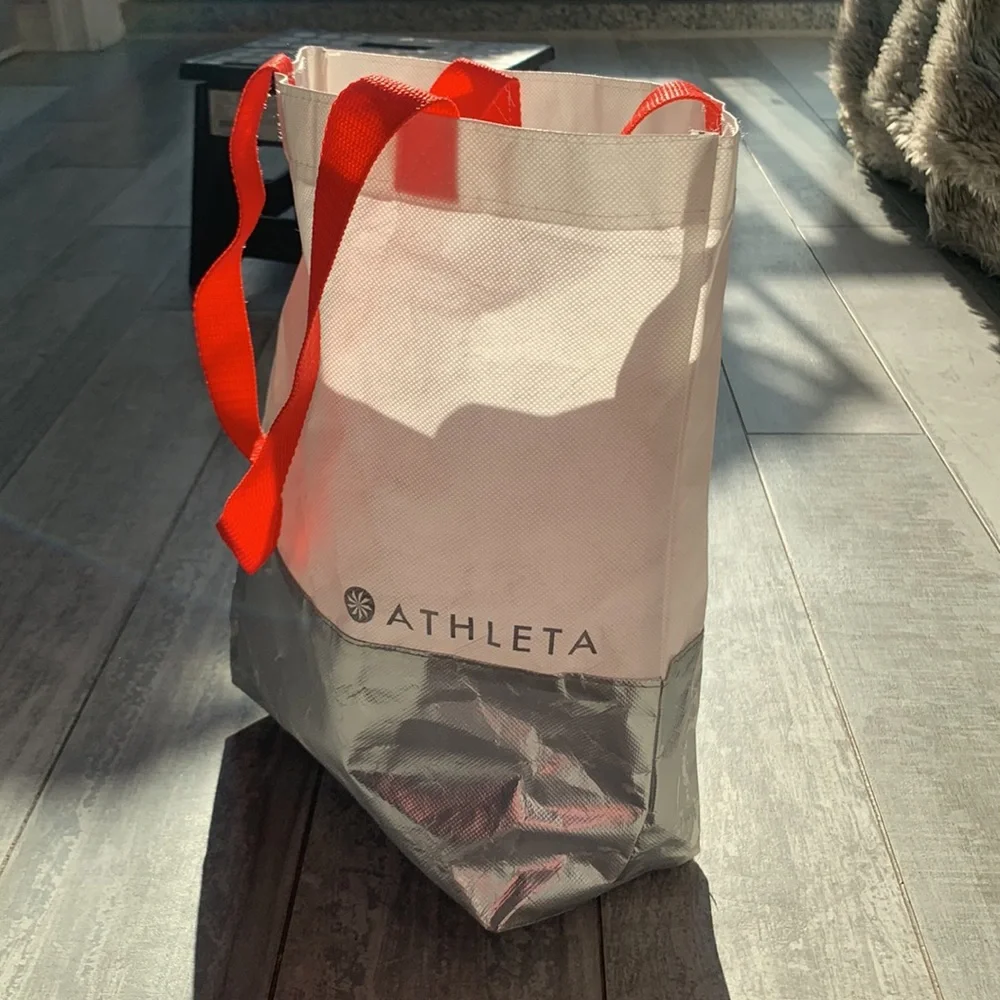Athleta Shopping Canvas Bag Crinkle-Fabric Tote